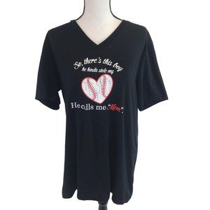 Canvas Womens Graphic Moms Mothers Short Sleeve Tee Shirt Size L